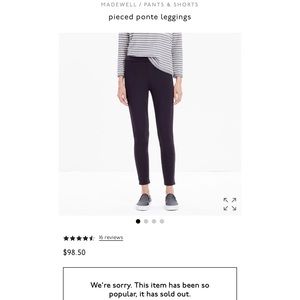 SHORT Madewell Pieced Ponte Leggings 12 S 31 Pants