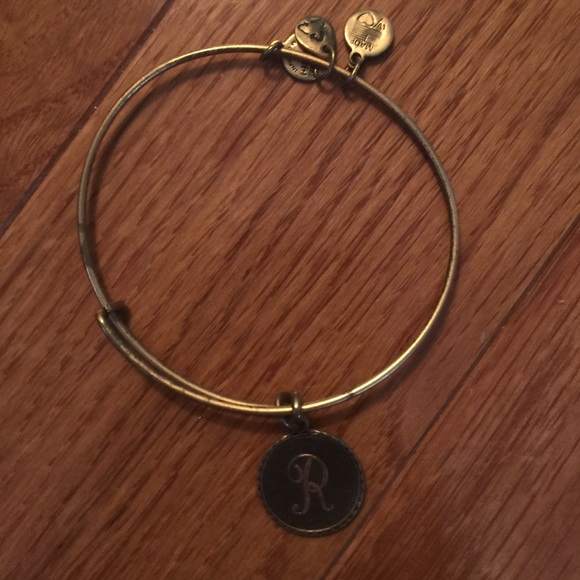 Alex & Ani gold R bracelet