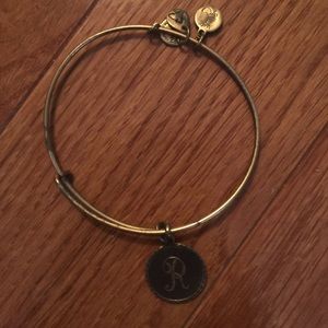 Alex & Ani gold R bracelet