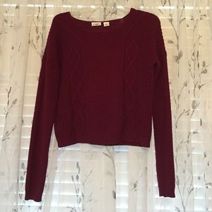 Cropped Burgundy Sweater