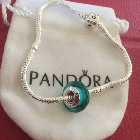 One stamped pandora bead and a bracelet