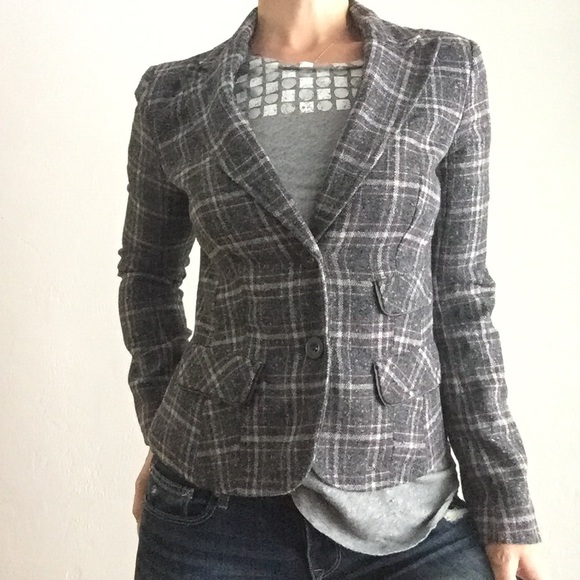Donating - Calvin Klein Jeans Tweed Plaid Blazer