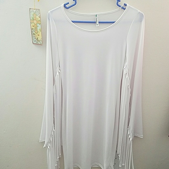 Nwt. Long-sleeved fringe dress (thigh length)