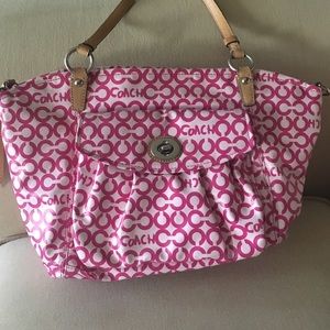 COACH Leah signature op-art tote 13142 Pink