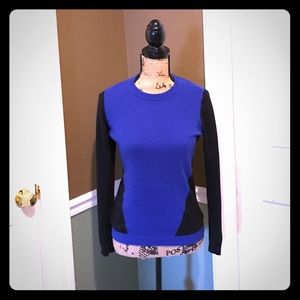 Blue and Black Colorblock Sweater long sleeve