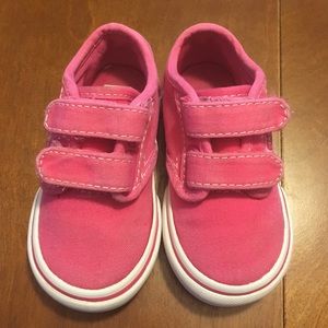 Toddler Vans hot pink Velcro shoes