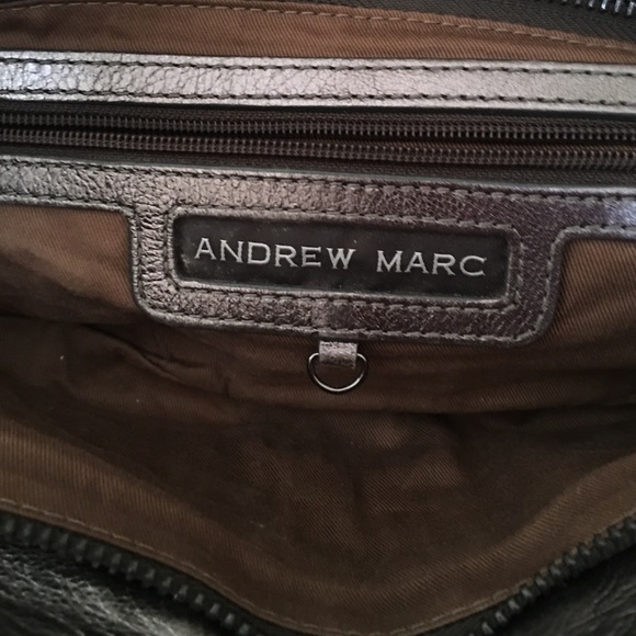 Authentic Andrew Marc leather gunmetal clutch - Picture 3 of 4