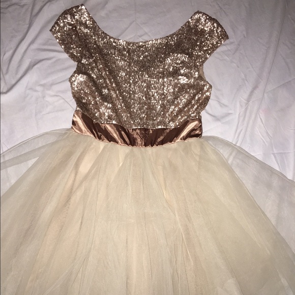 Rose Gold Sequin Formal Dress - Picture 1 of 2
