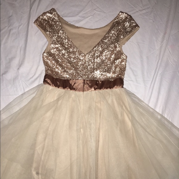 Rose Gold Sequin Formal Dress - Picture 2 of 2