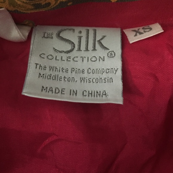 Red silk vintage bomber jacket - Picture 3 of 4