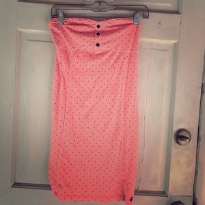 Volcom polka dot strapless dress