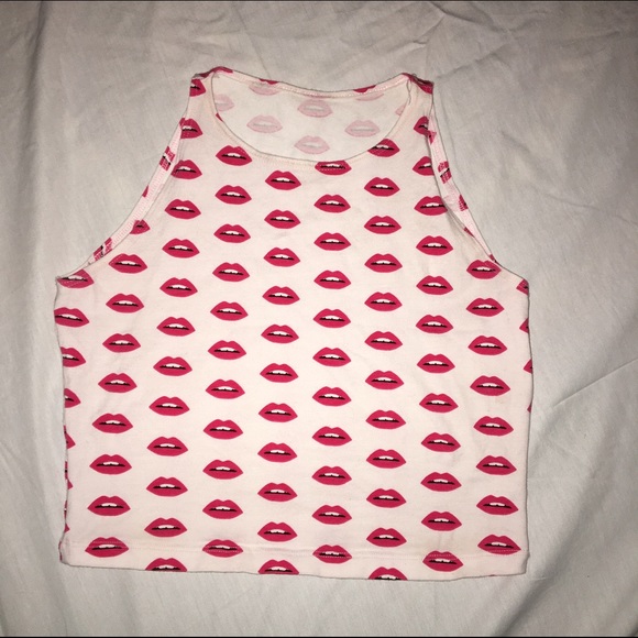 American Apparel Lips Crop Top - Picture 1 of 2