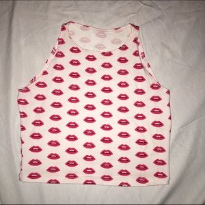 American Apparel Lips Crop Top