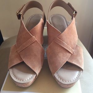 Franco Sarto Kicks Platform Cork Sandals Size 8