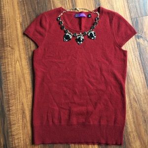 Saks cashmere shirtsleeve sweater