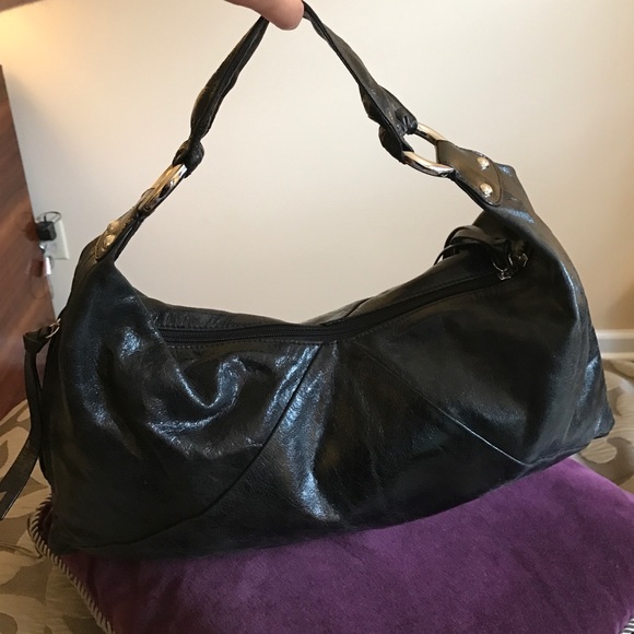 HOBO brand black leather purse.