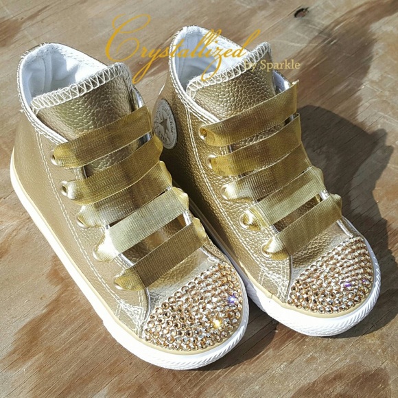 Swarovski Crystal Golden Shadow Metallic Converse