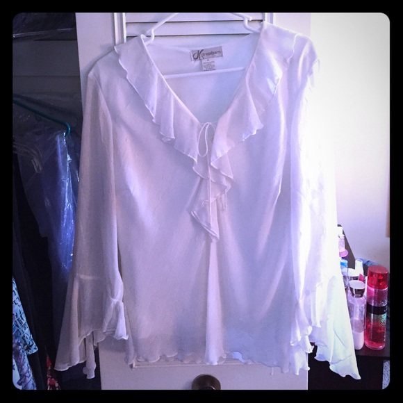 Sheer dress shirt with tank connected underneath