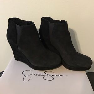 Reserved-Jessica Simpson black suede ankle bootie