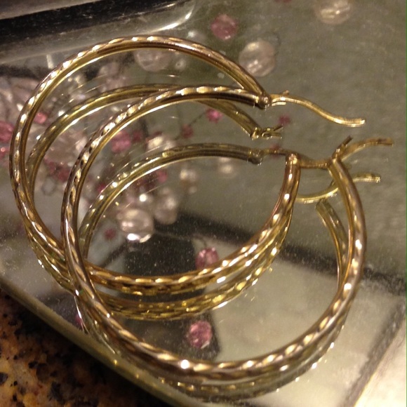 18k gold over silver hoop earrings
