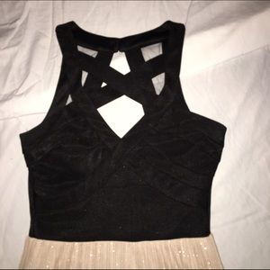 Black and Gold Long Formal Dress