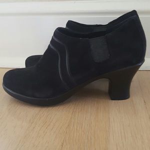 Black suede ankle bootie