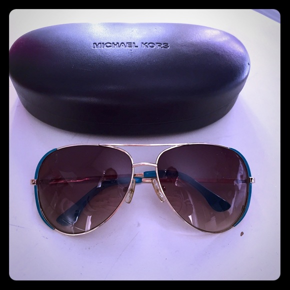 Michael Kors Gold & Teal Aviators