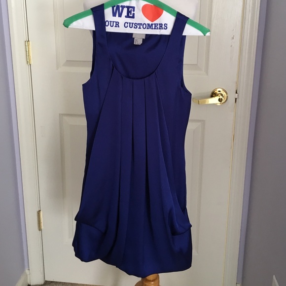 Blue satin dress - Picture 2 of 3