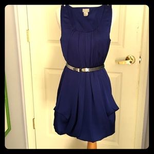 Blue satin dress