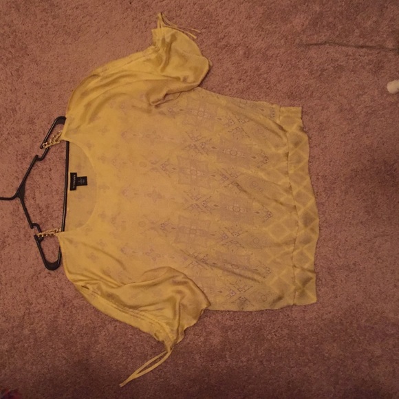 Yellow and silver blouse from Lane Bryant