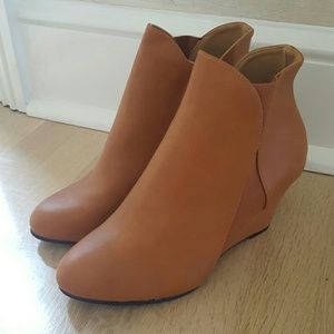 Tan  wedge bootie