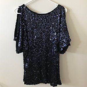 Sequined Blue Blouse