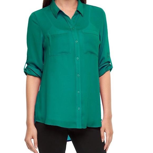 Apt. 9 Tops - Apt 9 Roll Sleeve Blouse Sz L