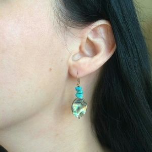 Pucashell and turquoise earrings