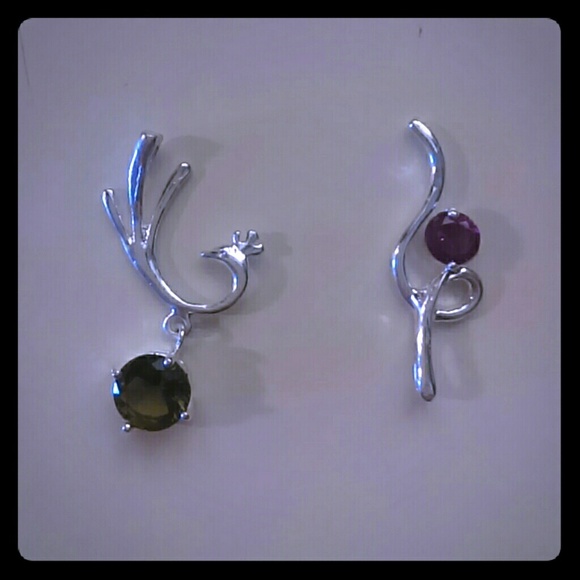 Finial/2 handmade silver pendants