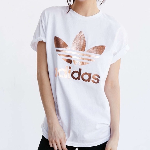 Adidas Rose Gold Double Logo Tee