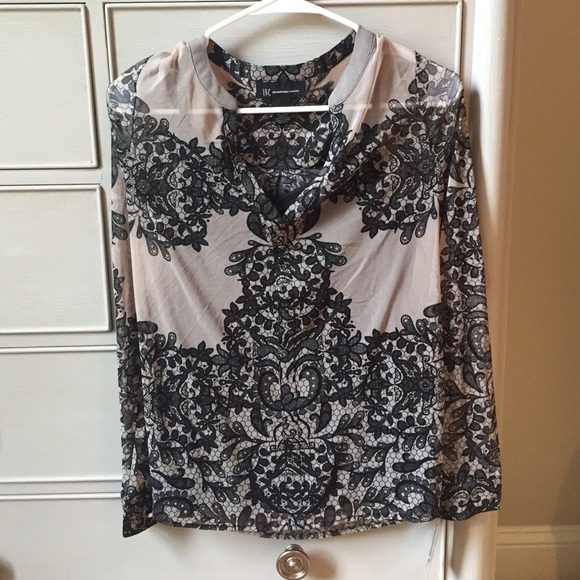 INC Macy's brand long sleeve lace shirt - Picture 3 of 4