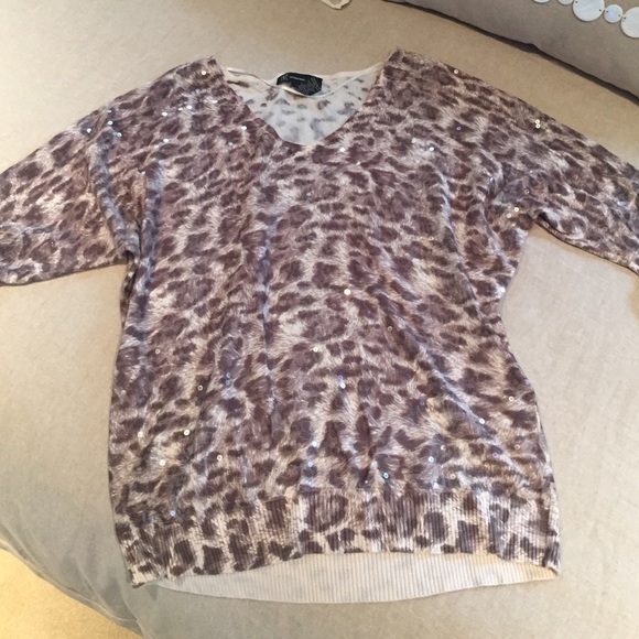 Inc Sequence Leopard Print Sweater - image 1