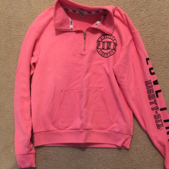 vs pink half zip