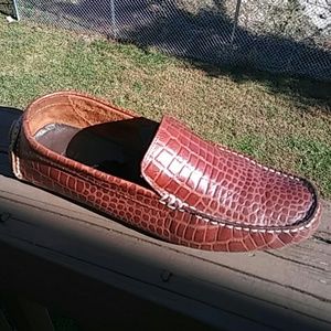 Cole Haan Shelby II Rust Crocodile Driver Moc