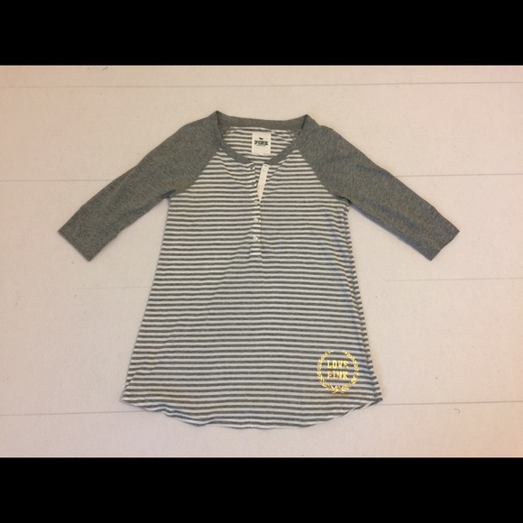 Victoria's Secret PINK Grey/White Striped Top