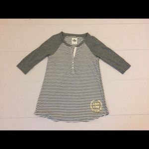 Victoria's Secret PINK Grey/White Striped Top