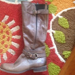 Naturalized taupe riding boots