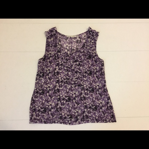 Rachel Roy Purple Patterned Sheer Tank