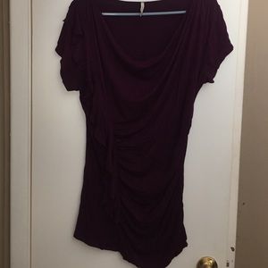 Purple shirt sleeve blouse