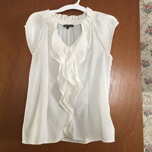 Cream ruffles express blouse