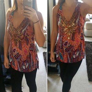 🆕Bebe Embellished Print Tunic