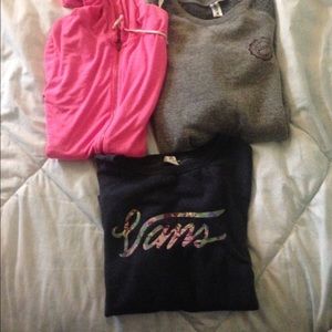 Three sweatshirts