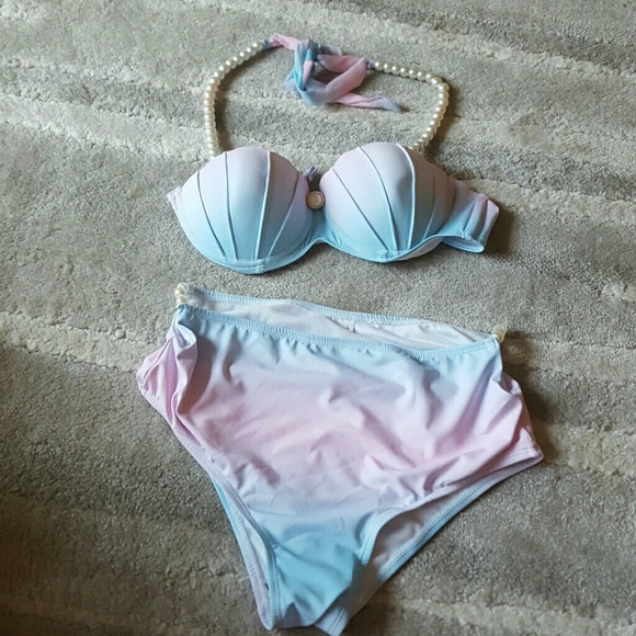 Mermaid Seashell multi colored Bathing Suit