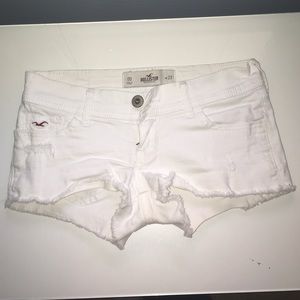 White Distressed Hollister Shorts